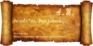 Acsádi Marianna névjegykártya