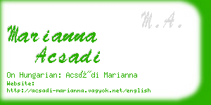 marianna acsadi business card